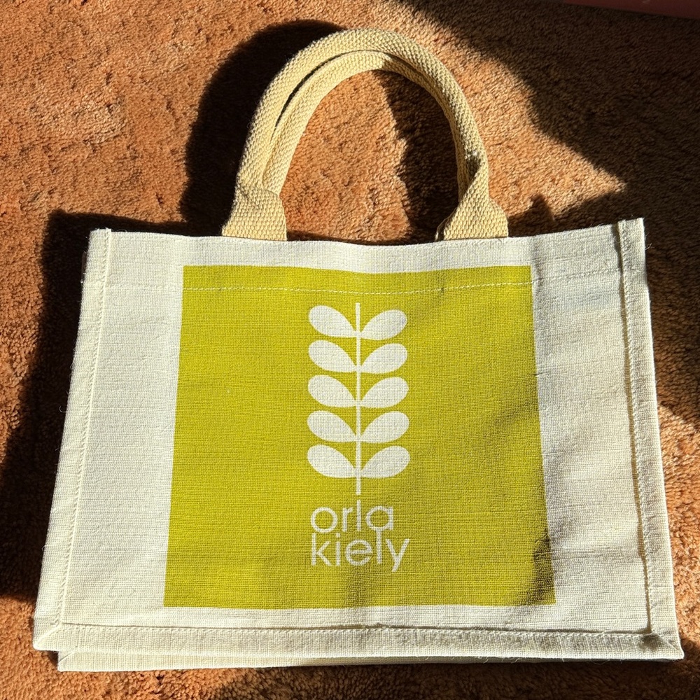 New Orla Kiely Jute Shopping Tote Bag